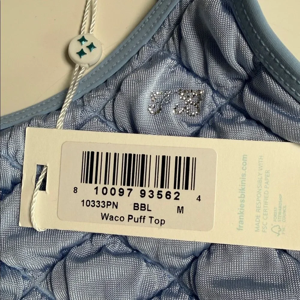 Frankie’s Bikini Waco Wrap Bralette Bikini Top In Baby Blue